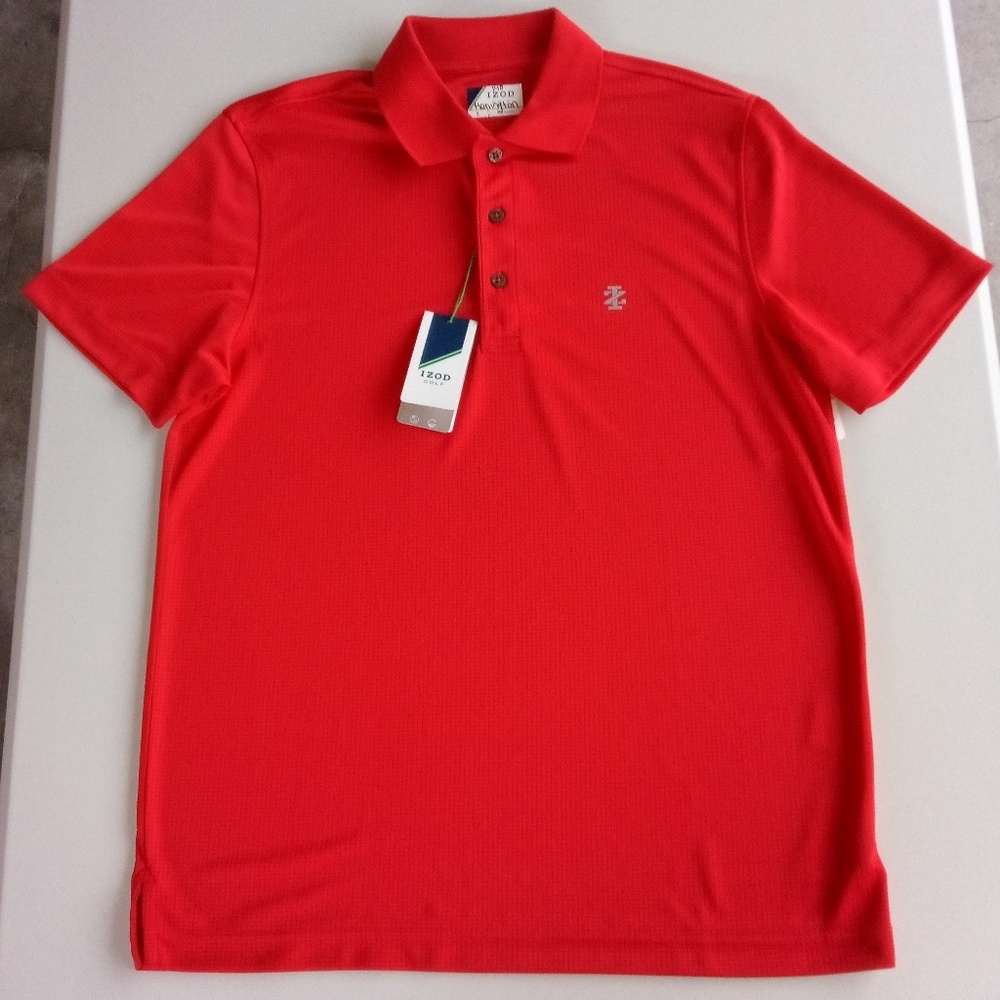 🆕 Men's IZOD Polish Red Polo Shirt Small - Picture 2 of 5